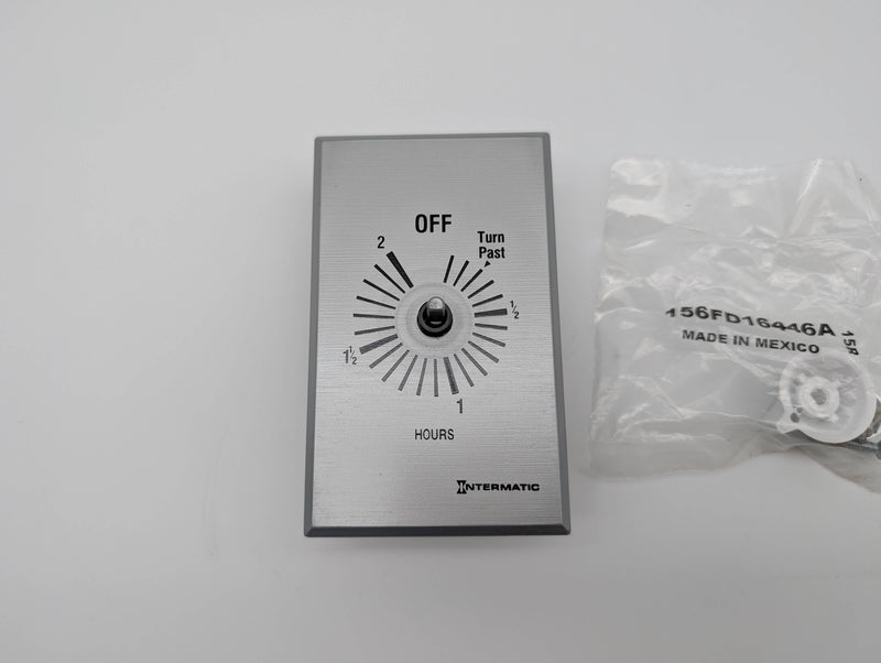 Intermatic FF2H 2 Hour Wall Timer Spring Wound SPST Brushed Metal White Knob 2