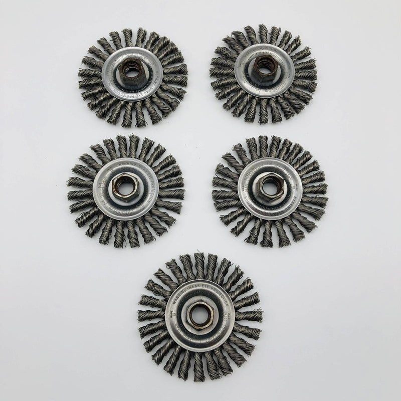 Weiler 13276 Abrasive Wire Wheel 4" Cable Twist .020 SS 5/8-11 AH CTA-4 Pk of 5 7