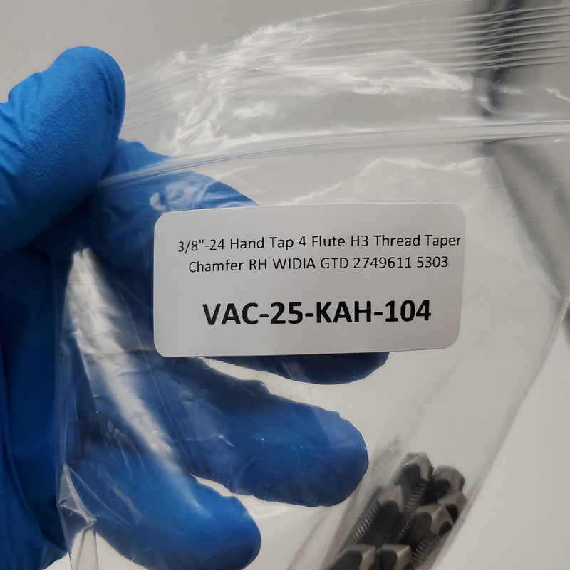 3/8"-24 Hand Tap 4 Flute H3 Thread Taper Chamfer RH WIDIA GTD 2749611 5303 5