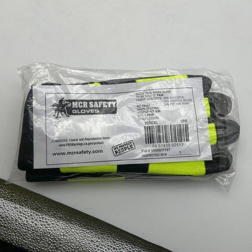 MCR Safety 926 Mechanics Gloves 2XL Hi-Vis Lime W/ Dotted Palm Insulated 3 Pairs 2