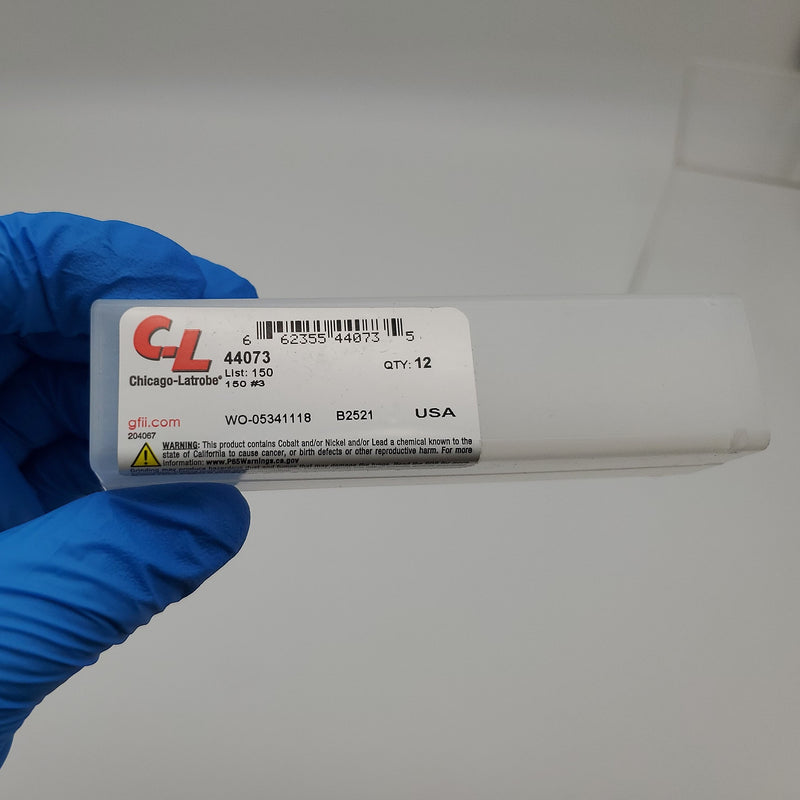 12x Chicago Latrobe #3 Drill Bits 44073 115 Degree 2-1/2" Flute 3-3/4" OAL 4