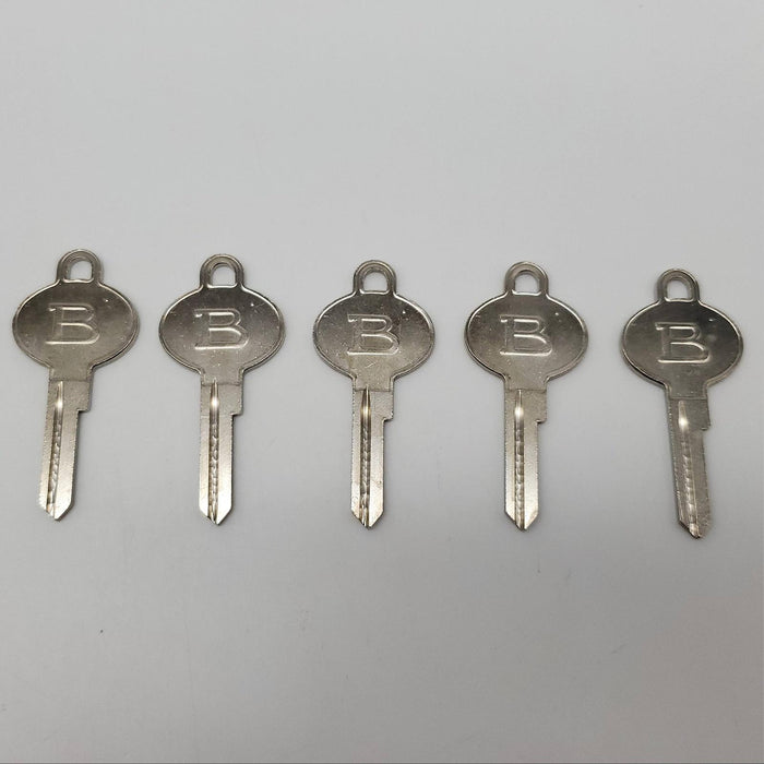 5x Ilco 1761B Key Blanks For Bargman Campers / RVS Nickel Plate Over Brass NOS 3