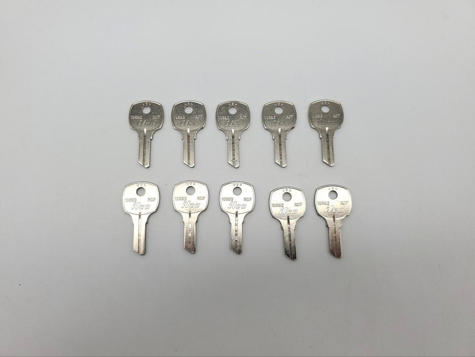 10x Ilco 1069G Key Blanks For National D8787 5 Disc Locks Nickel Plated NOS 3