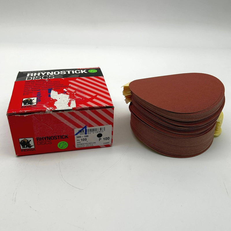 Indasa Rhynostick 500-100 Disc Self Adhesive Solid 5inch Redline P100 100/Box 1