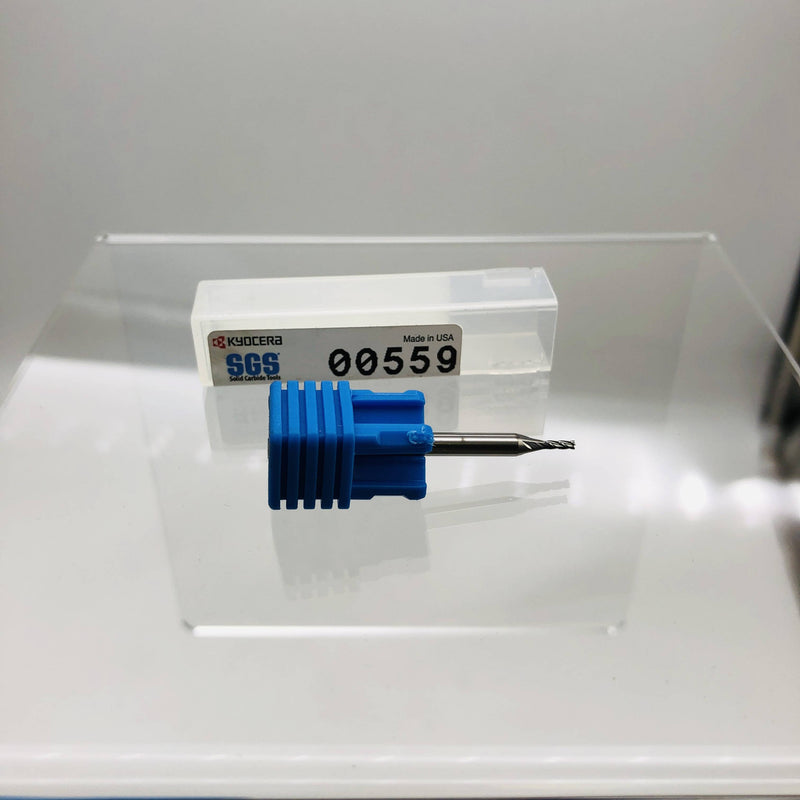 Kyocera 00559 Endmill .050 4FL Square End Series M4S .050X1/8X.150X1-1/2 .15 LOC 10