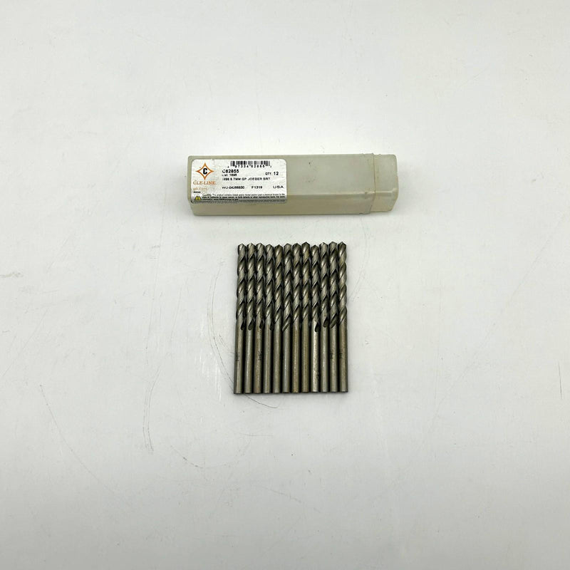 12pk Cle-Line C62855 Jobber Length Drill 1898 5.7mm General Purpose HSS Bright