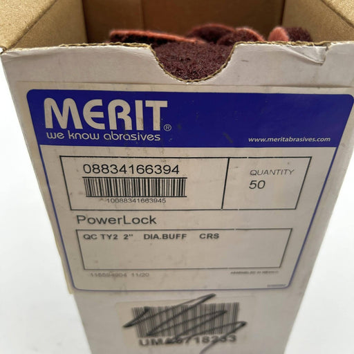 Merit 08834166394 Buffing Quick Change Discs 2inch CRS Type 2 A/O Coarse 50/Box 2