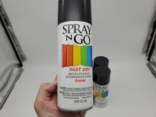 Spray 'N Go Gloss Black Enamel Spray Paint 12oz Fast Drying Pack of 6 Cans 2