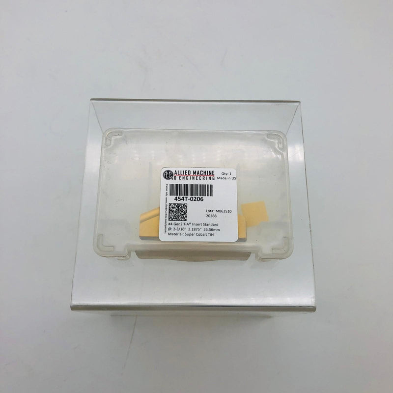 Allied Machine 454T-0206 Drill Insert 4 GEN2 TA Super Cobalt TIN 2-3/16 9
