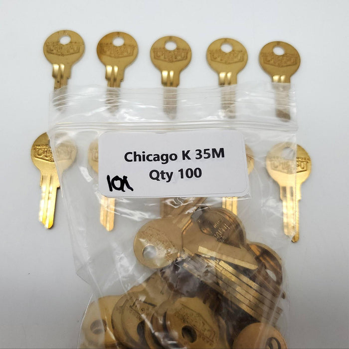 10x Chicago K 35M Key Blanks Brass USA Made NOS 4