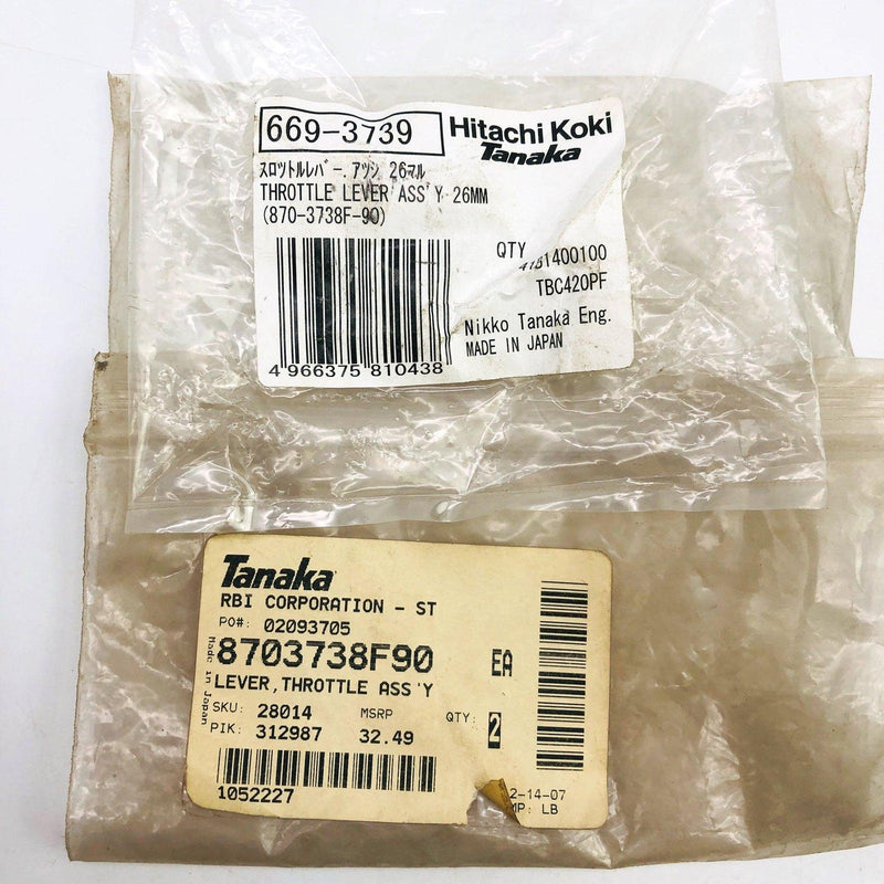 Tanaka 6693739 Throttle Lever Assembly for String Trimmer OEM NOS Rep 8703738F90 8