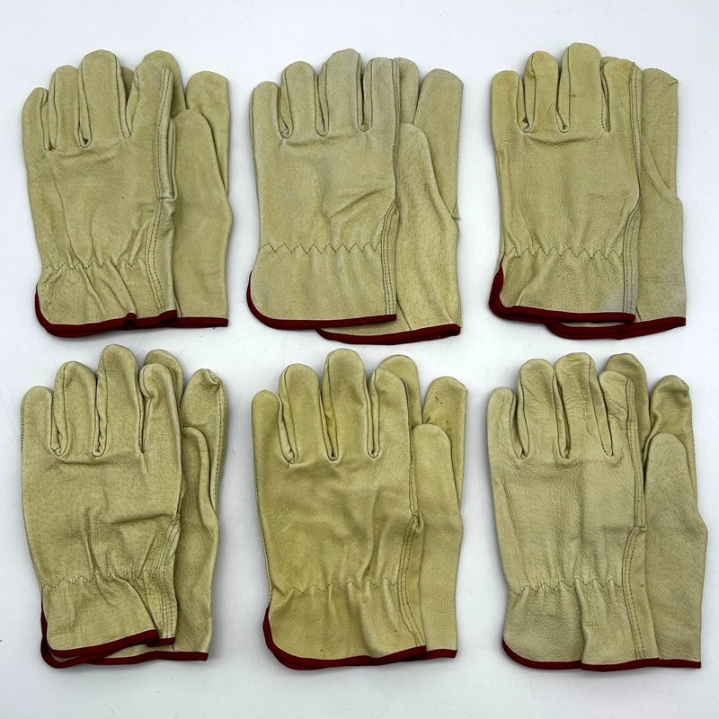 PIP 70-301 Leather Drivers Glove Sz Small Pigskin Leather Straight Thumb 6 Pairs