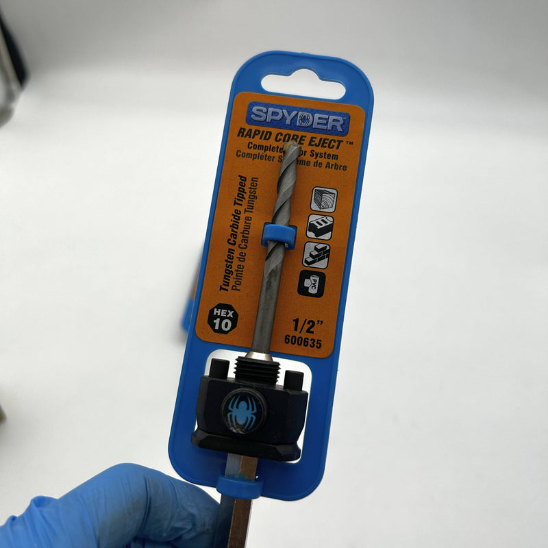 Spyder 600635 Hole Saw Arbor 1/2" TCT Hex 10 Quick Change Rapid Core Eject 2pk