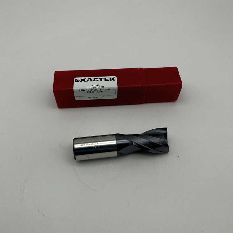 End Mill 1-1/8 2FL SE EM 1 SH x 1-5/8 LOC x 4-1/8OAL Cobalt AlTin Exactek 232879 10