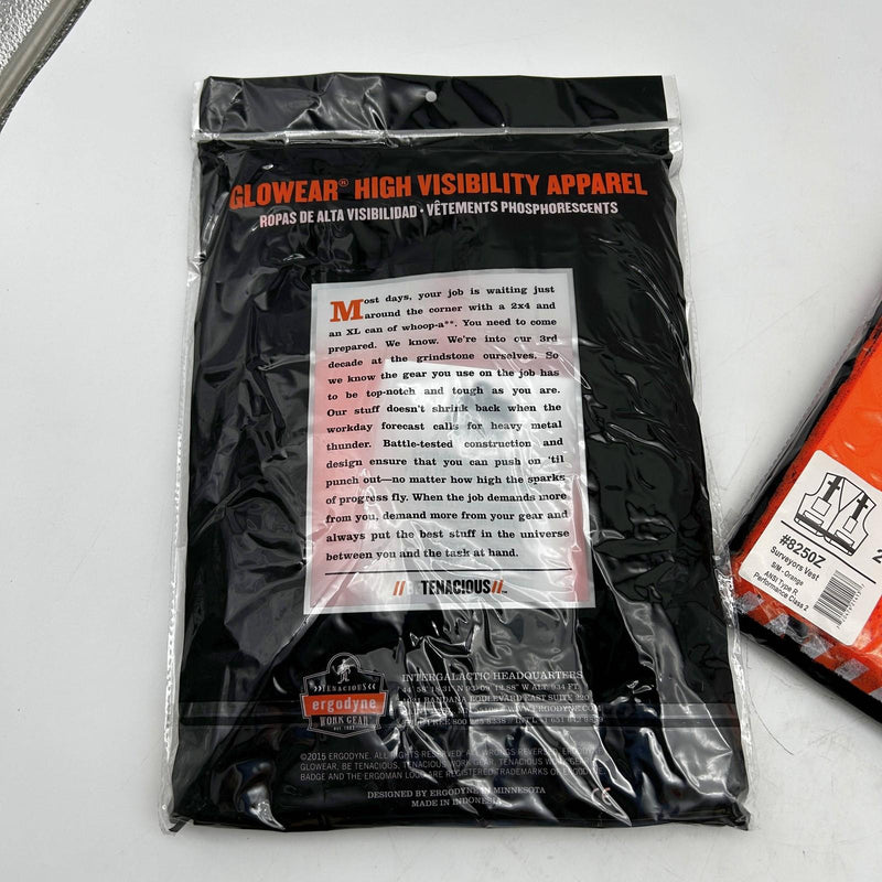 Ergodyne Glowear 8250Z Safety Vest Sz S/M Class 2 Two-Tone Orange Reflective 2pk 4