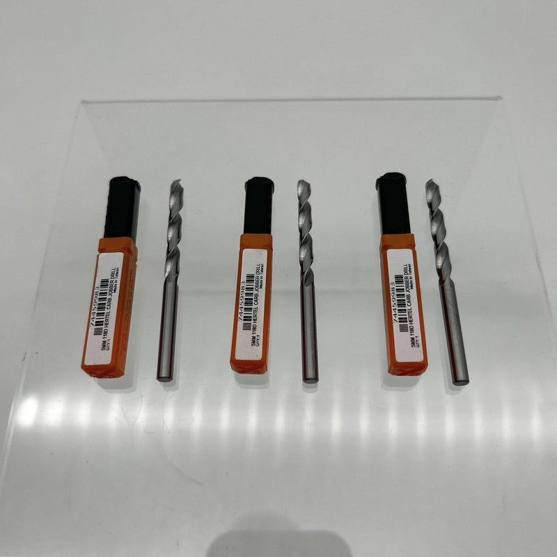 Hertel 74459983 Jobber Drill Bit 5mm 118Deg Solid Carbide Bright 3" OAL Lot of 3