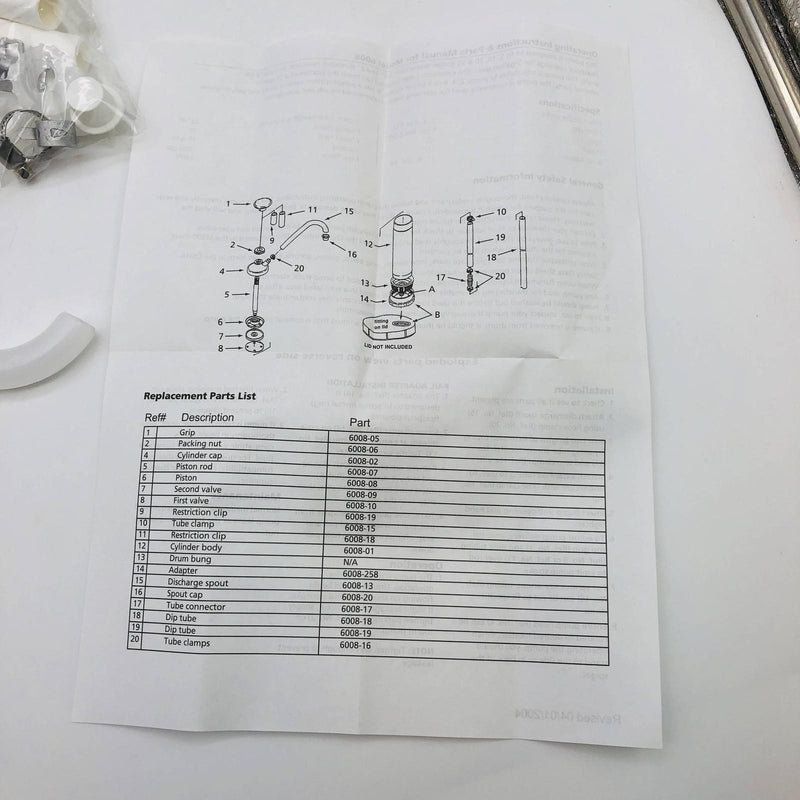 2x Plastic Drum Pump for 5 to 55 Gallon Drums Adjustable Hand Vestil Model 6008 4