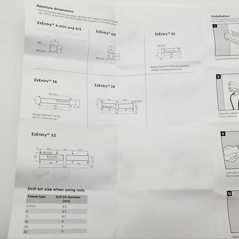 Roxtec EZENTRY 10 Cable Entry Block Seal 10 Cable 0.13" to 0.65"D 6.6"L x 2.75"W 10