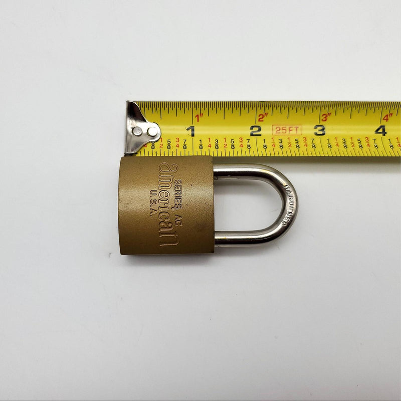 American Lock Padlock AC20 1" L x 5/16" D 1.5" Body Shackle Gold Finish USA Made 6