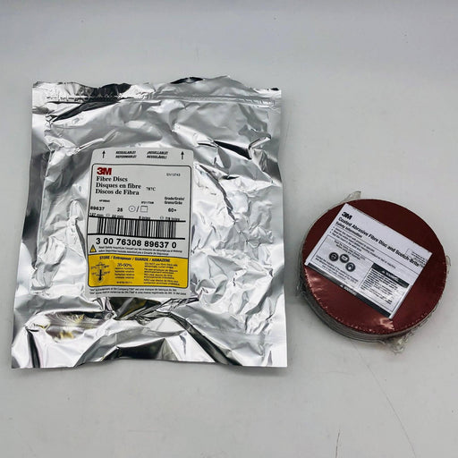 3M 89637 Fiber Fibre Sanding Discs 60 Grit 5" x 7/8" Arbor 787C Pack of 25 1