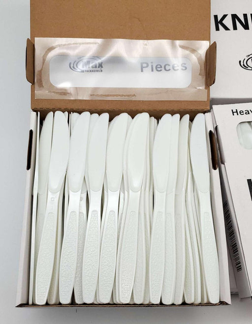 Disposable Plastic Knives Bulk 1000 Count White Heavyweight 10x 100 Count Boxes 2