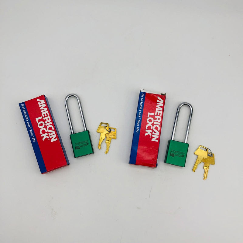 2x Master A1107GRNKD Padlock Green Anodized Aluminum 3in Shkle Keyed Differently 8