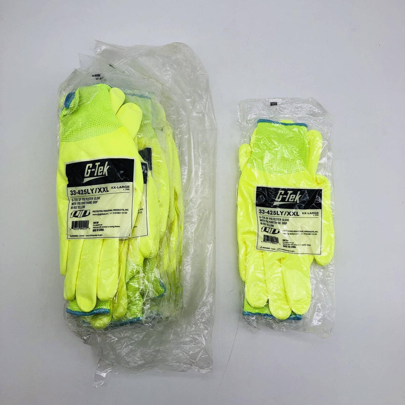 PIP 33-425LY/XXL Work Gloves Size XXL G-tek Polyuerthane Grip Hi Vis 12 Pairs 6