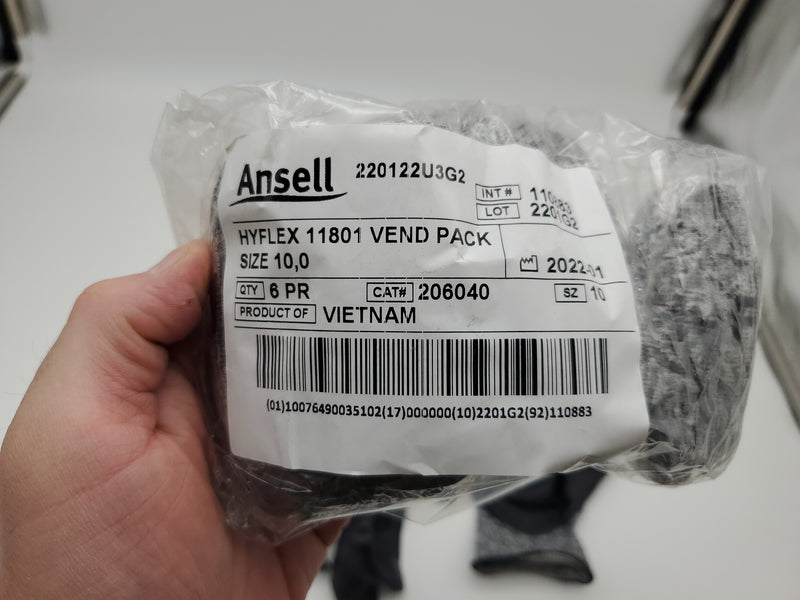 Ansell Hyflex Work Gloves Size XL Palm Coated For Oily Applications 11-801 2 PR 7