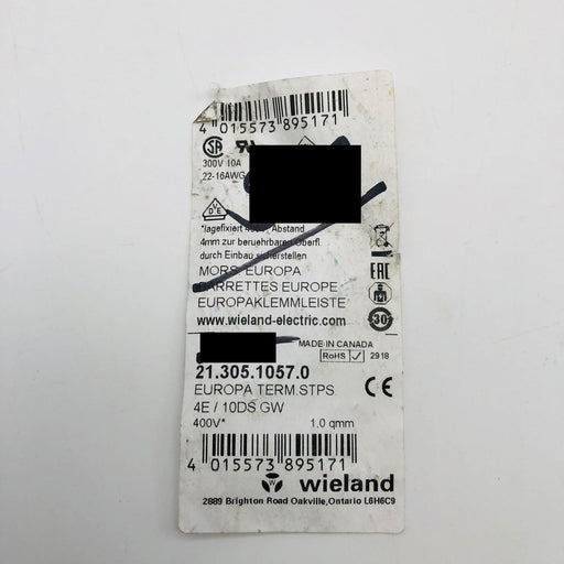 Wieland 21.305.1057.0 Terminal Strip Europa Eurostyle 4E/10DS GW Lot of 10 2