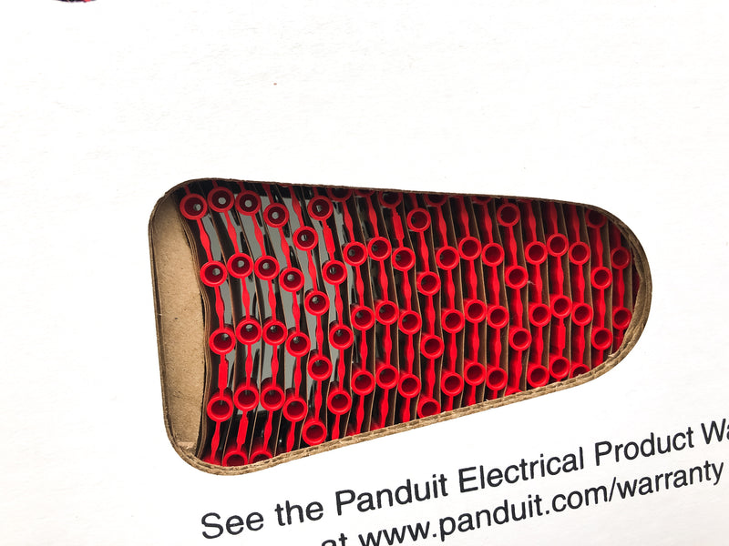 Panduit PV18-38RB-2K Vinyl Ring Terminal Red 22 – 18 AWG Wire 3/8 Stud (2000pk)