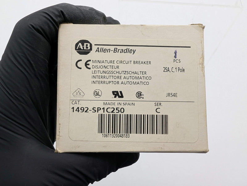 Allen-Bradley 1492-SP1C250 Miniature Circuit Breaker 25A 1 Pole w/ Neutral