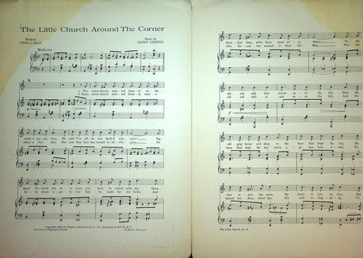1913 The Little Church Around The Corner Sheet Music Night In Jardin De Dans Cp2 2