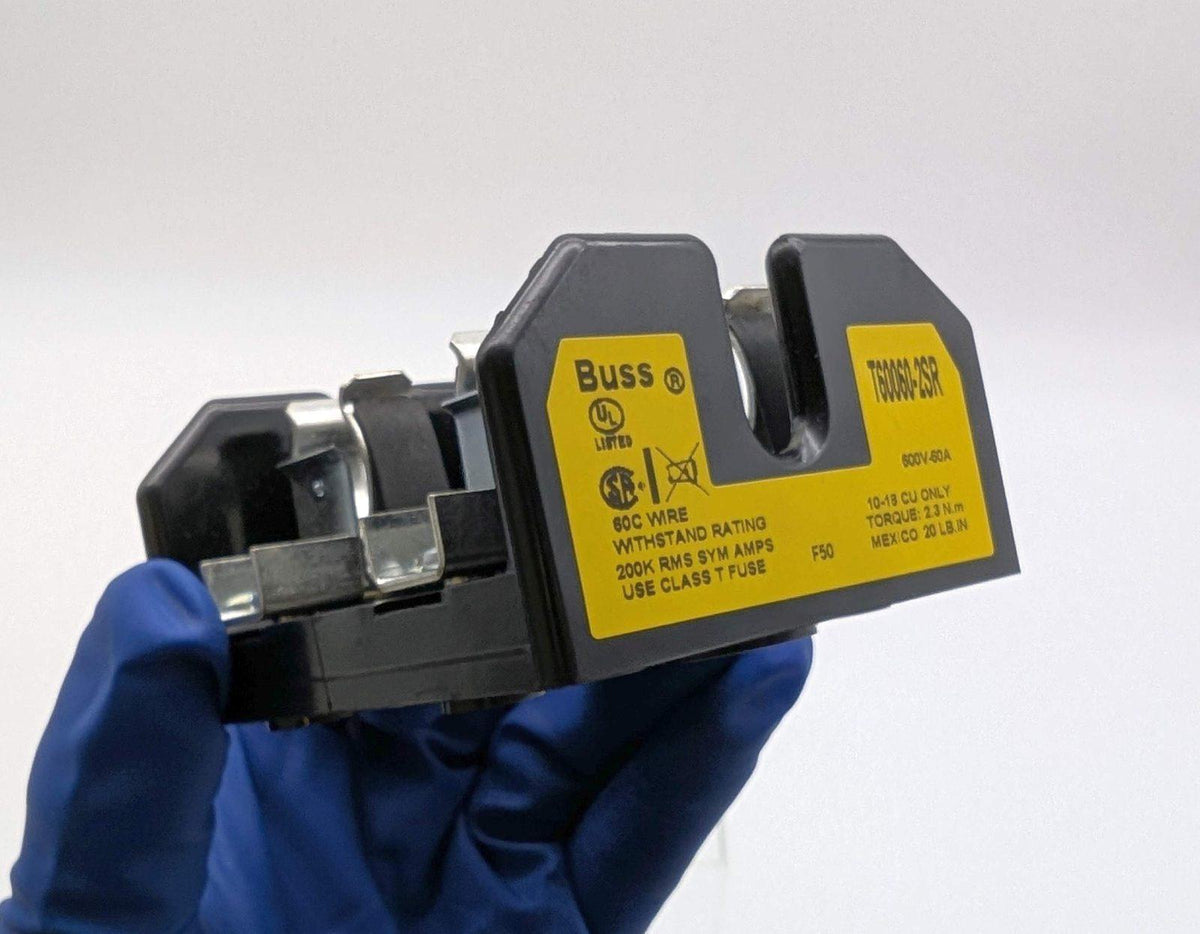 Bussmann T60060-2SR Fuse Holder Block 31-60A Two Pole 600V AC/DC 18-10 ...