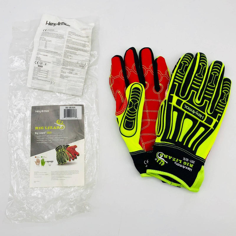 HexArmor Rig Lizard 2021 Work Glove Sz XL Mechanics Hi Vis Cut Resistant 1 Pair 1