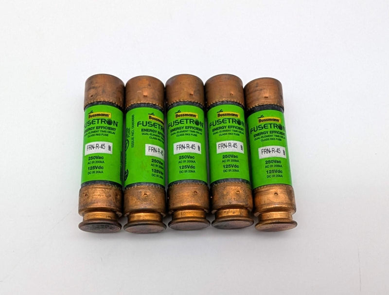 Bussmann FRN-R-45 Fuses 45A 250VAC Time Delay Class RK5 Pack of 5 1