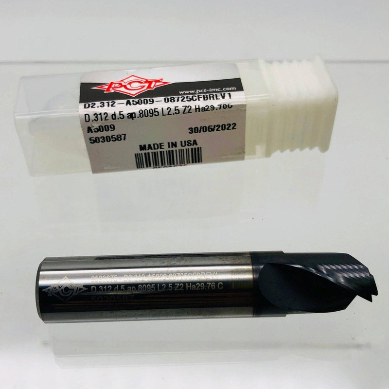 PCT 9593675 End Mill D2.312-A5009- 08725CFBREV1 D .312 D .5 Ap.8095 L2.5 Z2 Ha29 1