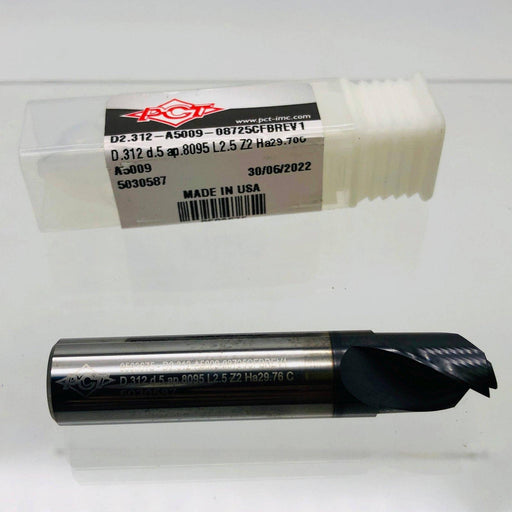 PCT 9593675 End Mill D2.312-A5009- 08725CFBREV1 D .312 D .5 Ap.8095 L2.5 Z2 Ha29 1