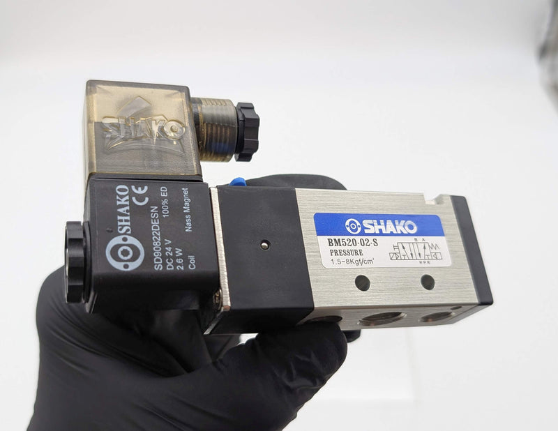 Shako BM520-02-S Solenoid Valve 5 Port 2 Way 1/4" Port 22–116 PSI