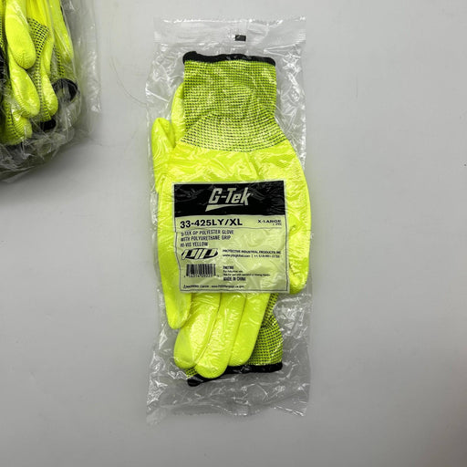 PIP 33-425LY Work Gloves Size XL G-Tek Polyurethane Grip Hi Vis 12 Pairs 2