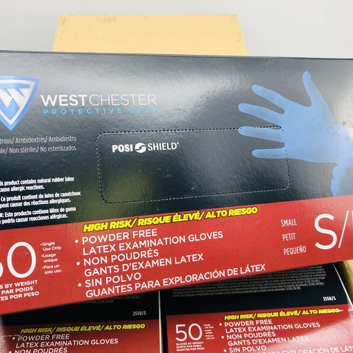 West Chester 2550 Disposable Gloves Small Posi Shield PF Latex 10 Boxes/Case 2