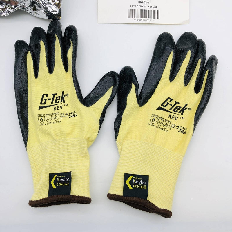PIP 09-K1450 Work Gloves Size Large Cut Resistant A2 Black Nitrile Palm 12 Pairs 5