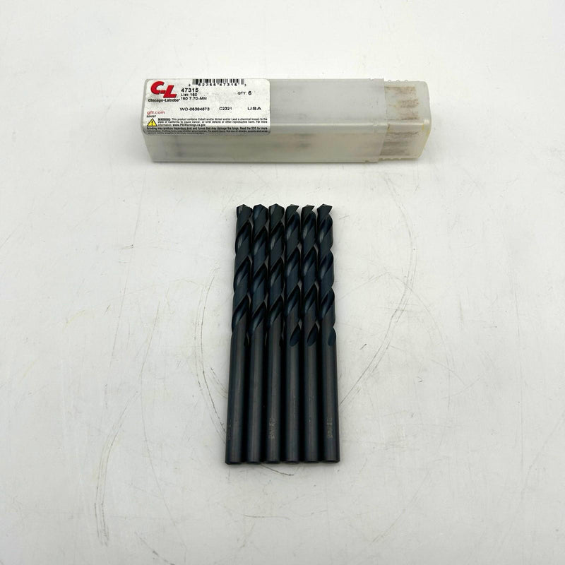Chicago-Latrobe 47315 Jobber Length Drill Bit 150 7.70mm Black Oxide HSS 6pk 8