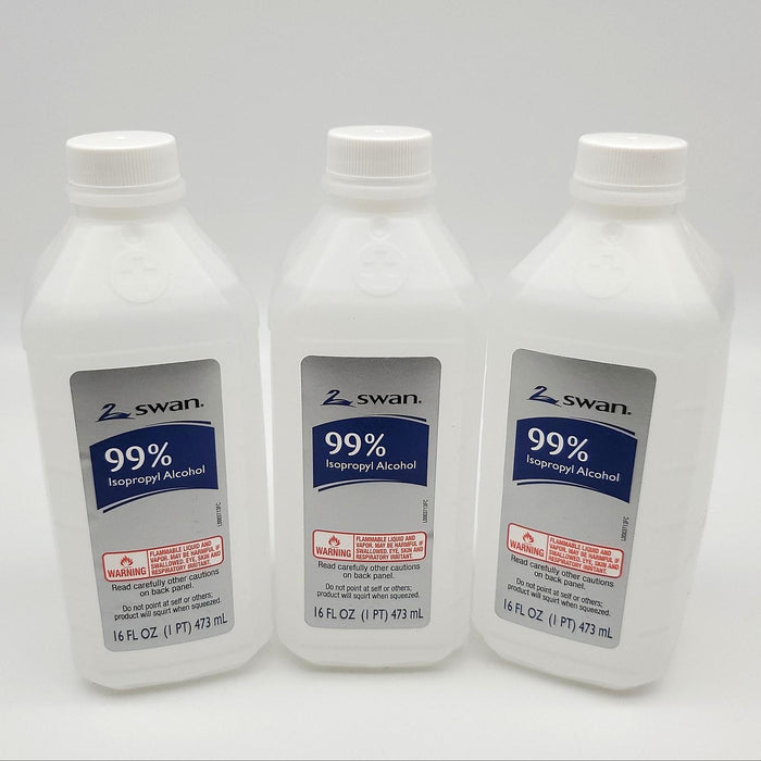 Swan 99% Isopropyl Alcohol 16 oz 3 Pack 48 oz Total Free Shipping 1