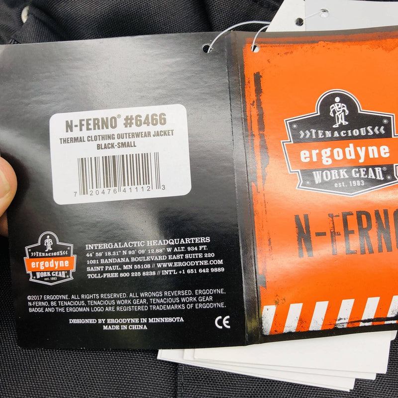 Ergodyne 41112 N-Ferno 6466 Thermal Work Jacket Size Small Black Reflective 2