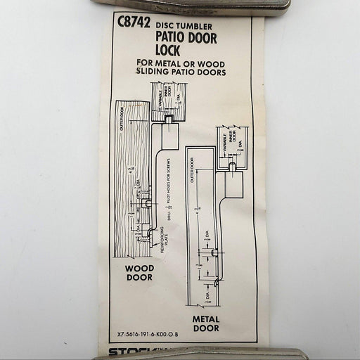National C8742 Patio Door Lock fits Wood & Metal Sliding Doors Keyed Alike 2