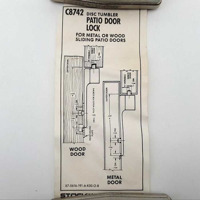 National Patio Door Lock for Wood Or Metal Doors w/ Reinforce Plate USA Made NOS 7