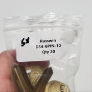 5x Russwin D34-6PIN-10 Key Blanks D34 Keyway Nickel Silver 6 Pin NOS 4