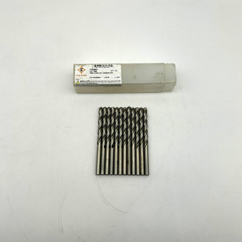 12pk Cle-Line C62851 Jobber Length Drill 1898 5.3mm General Purpose HSS Bright 9