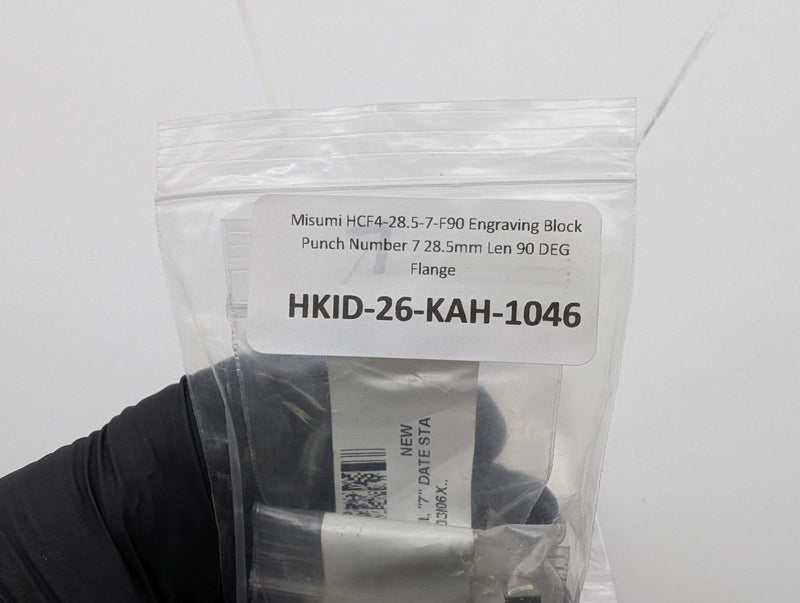 Misumi HCF4-28.5-7-F90 Engraving Block Punch Number 7 28.5mm Len 90 DEG Flange