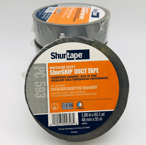 Shurtape 152303 Duct Tape PC593 Silver 48mm X 55m 8 Mil General Purpose 4 Rolls 2